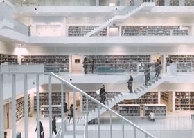 Beautiful library interior